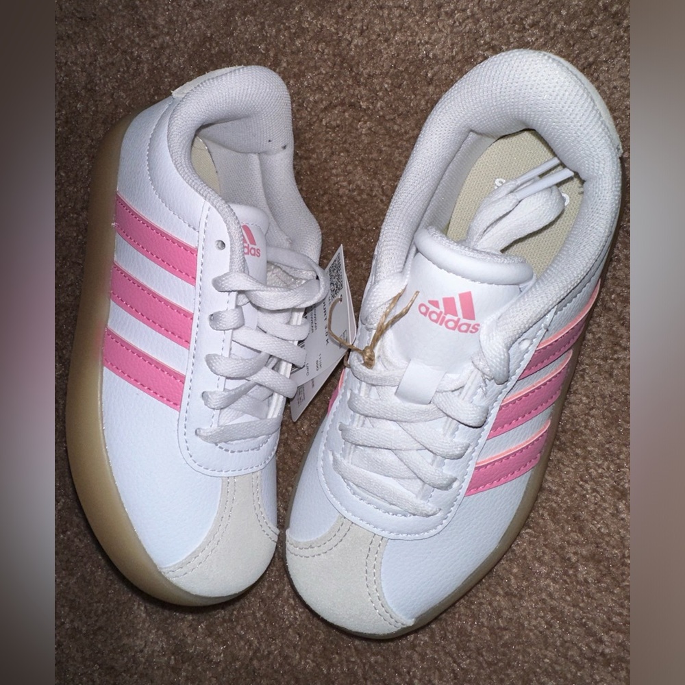 adidas Kids Shoes in White and Pink - Picture 6 of 7